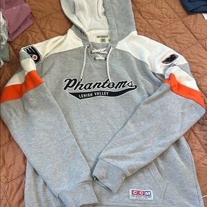 CCM Lehigh Valley Phantoms Gray and Orange Men's Hoodie